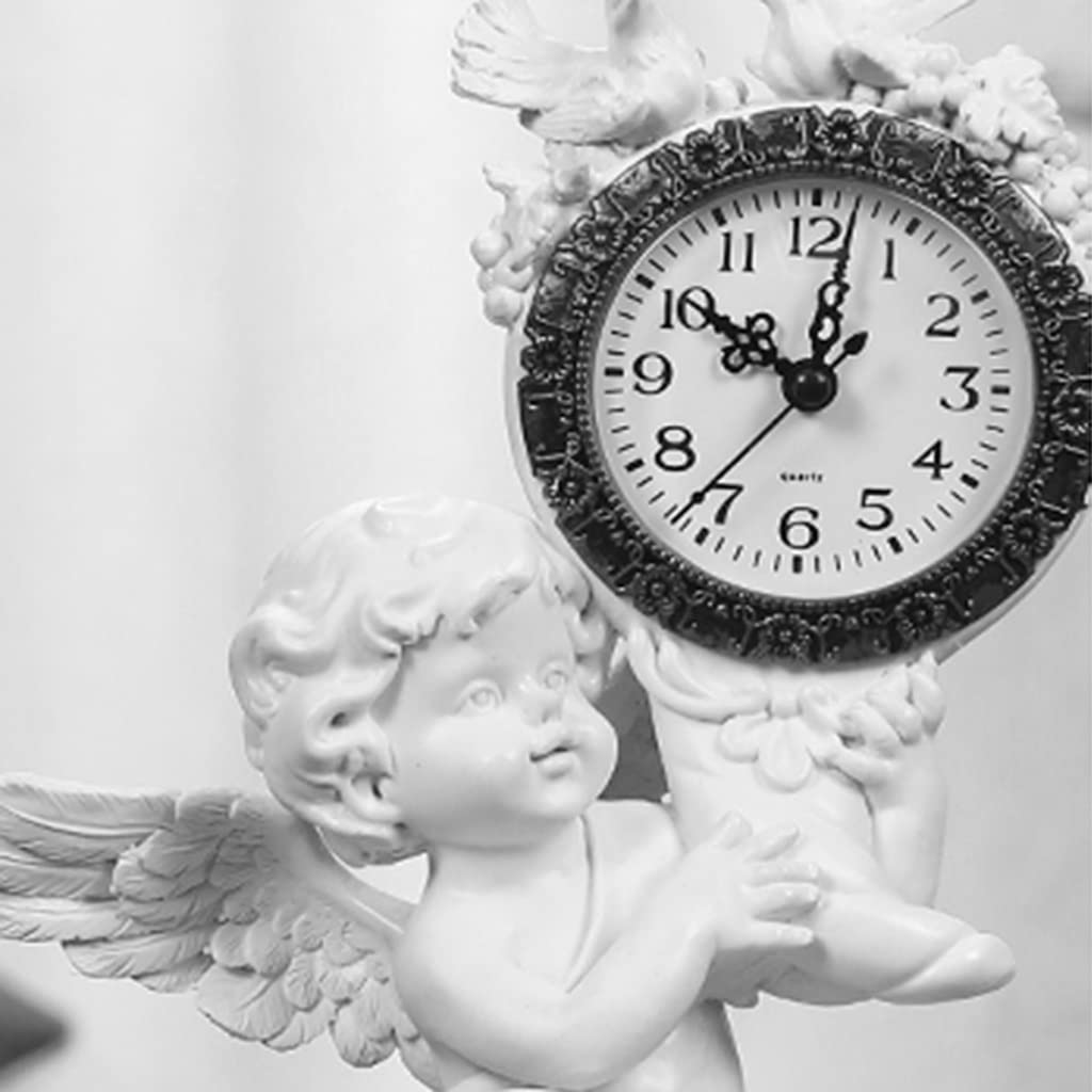 Amazon｜置時計天使彫刻装飾卓上時計家の装飾サイレントスイープ秒機