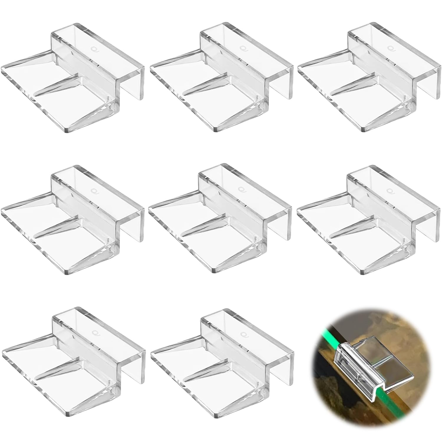 Amazon | 水槽 蓋受け 8個セット 透明 アクリル 水槽 ガラス蓋固定装置