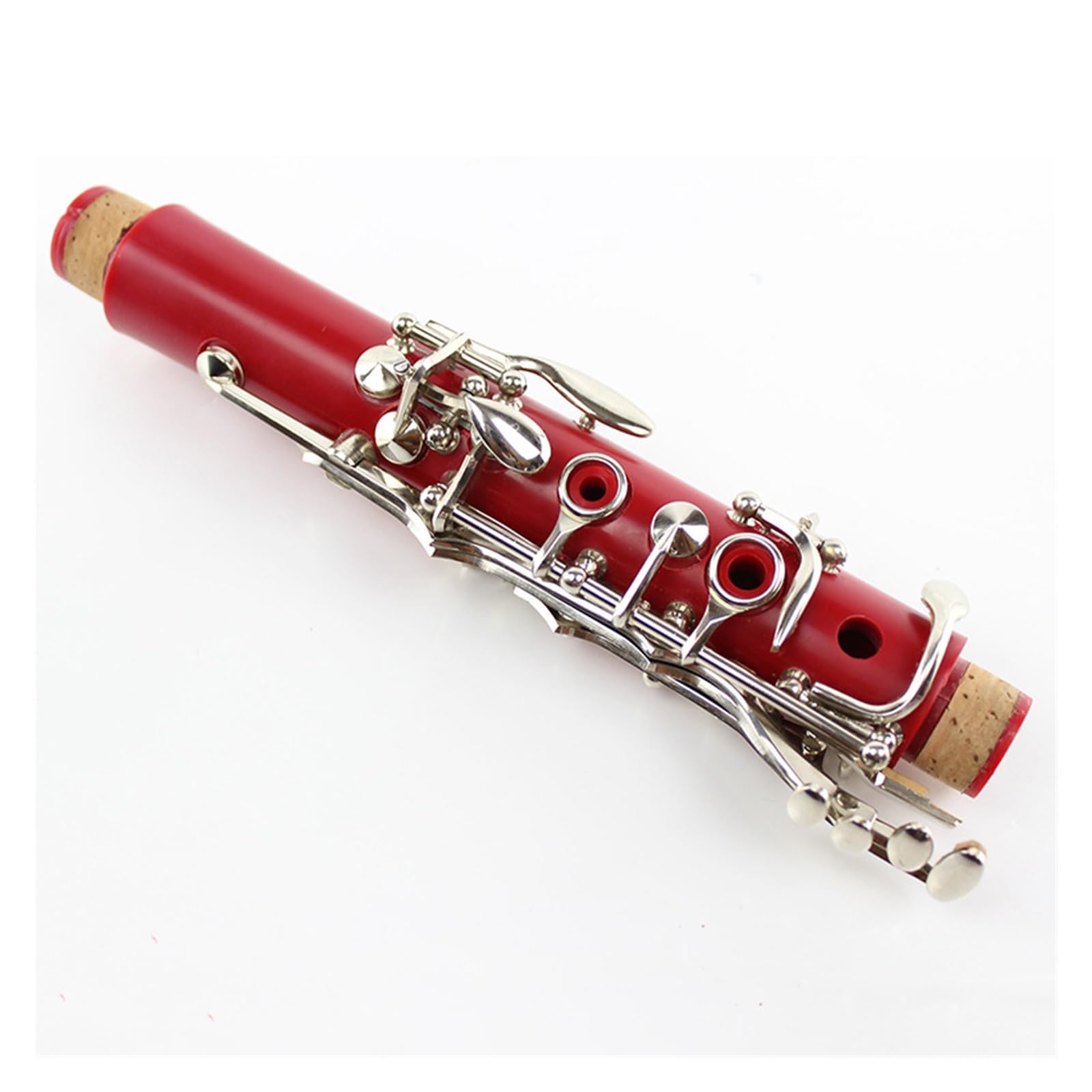 Amazon | 赤いプラスチックボディ B フラット 17 銀メッキキー絶妙な