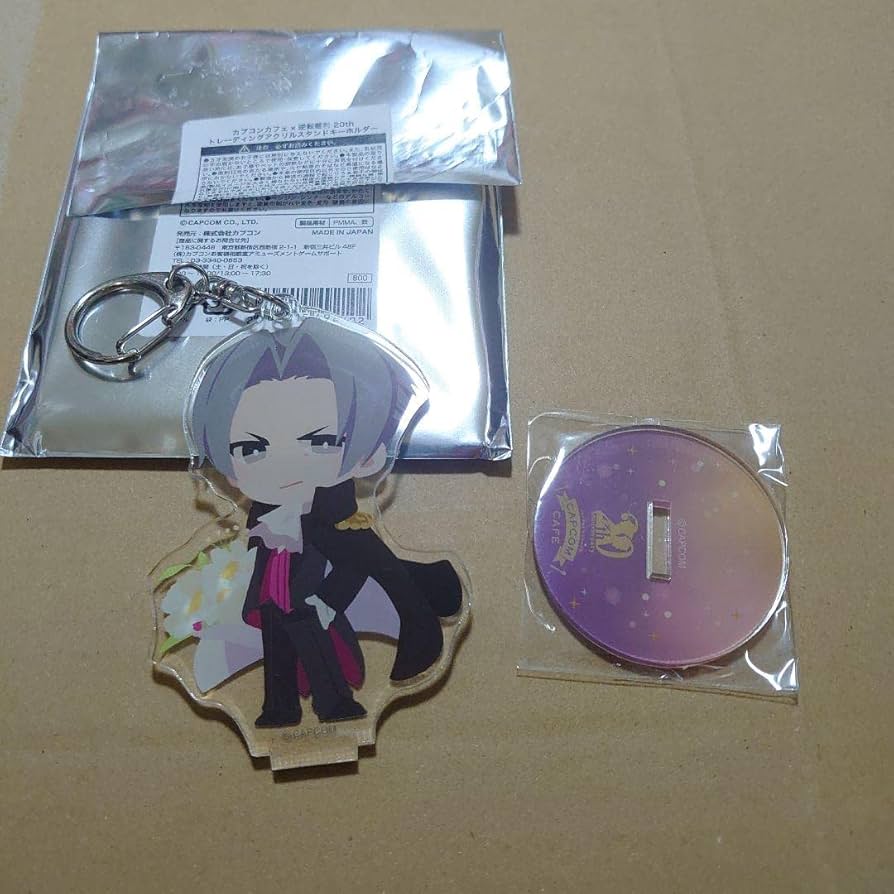 逆転裁判 20th 御剣怜侍 アクリルスタンドキーホルダー カプコンカフェ