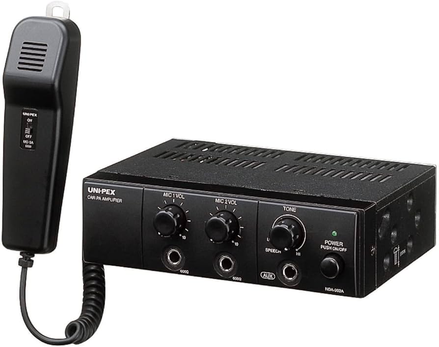 Amazon.co.jp: ユニペックス マイク付き車載用アンプ20W NDA-202A : 車