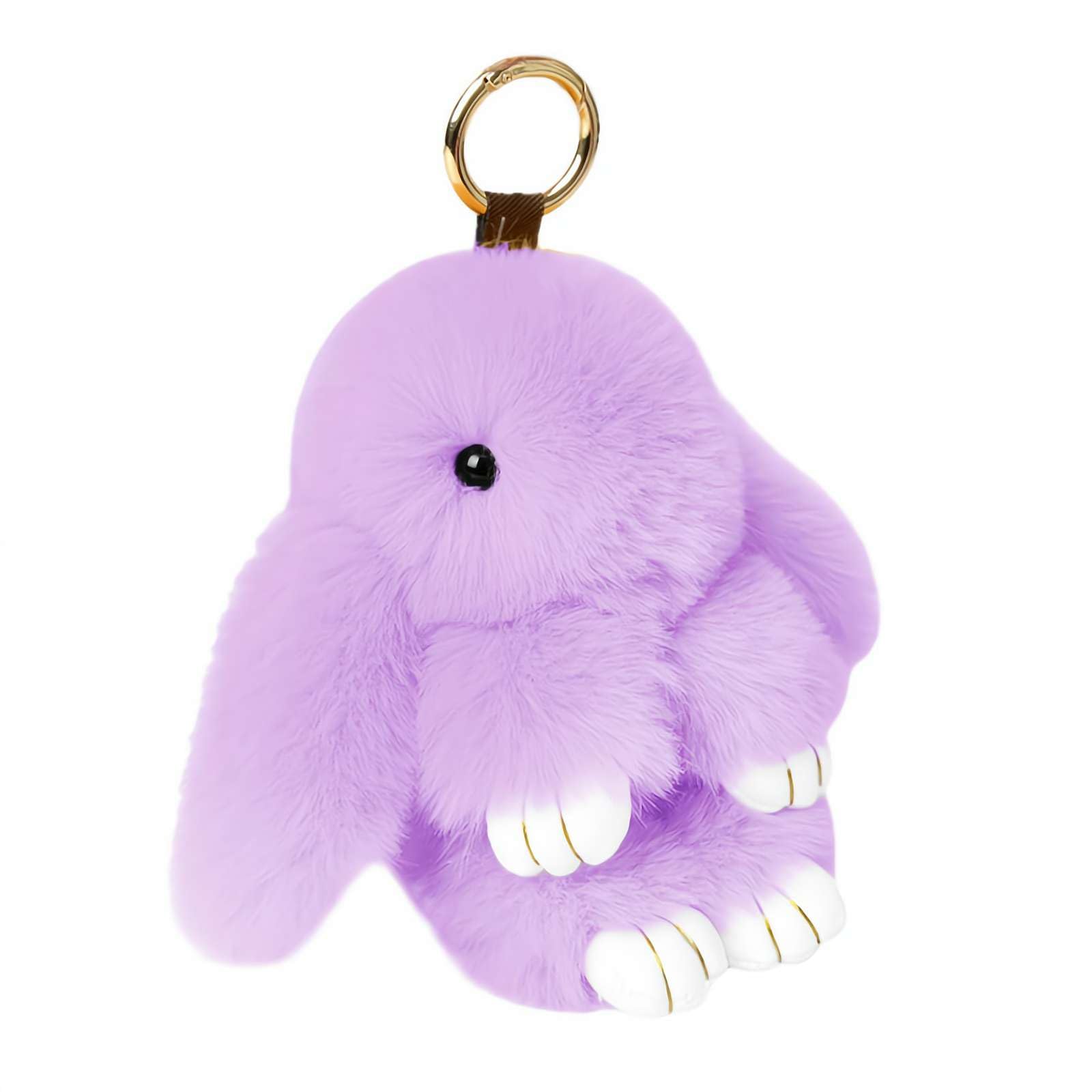 Bunny Keychain,Fluffy Bunny Keychain,Soft Cute Rex Rabbit Fur
