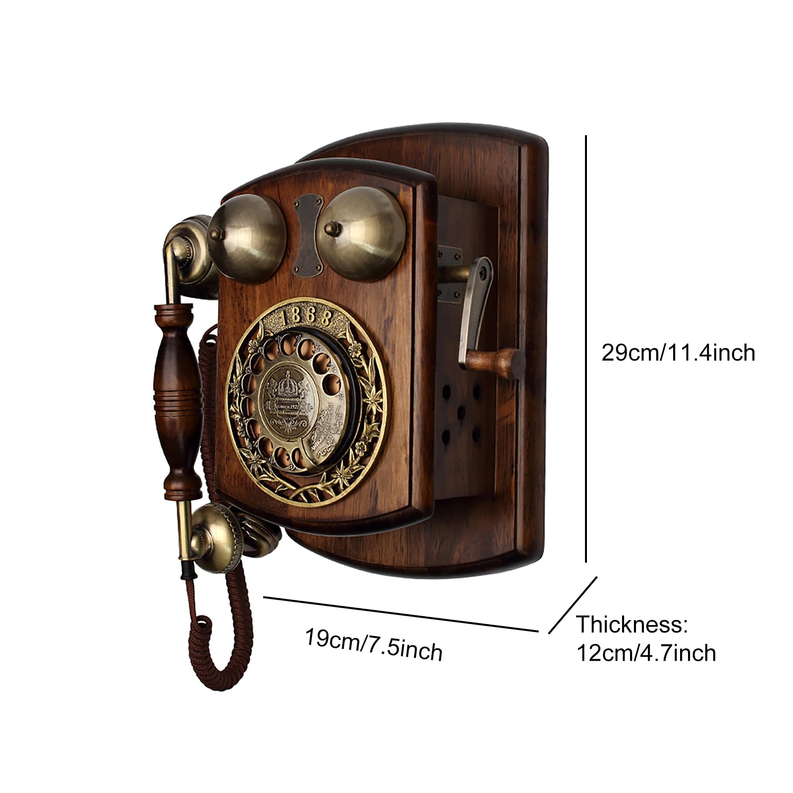 Amazon | レトロな壁掛け電話機、家庭用固定電話機、昔ながらの回転式