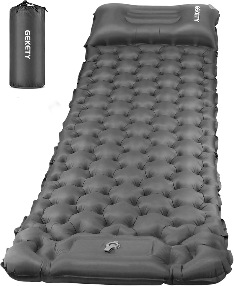 Amazon | エアーマット GEKETY 【約10CM厚さ】 キャンプ マット 足踏み