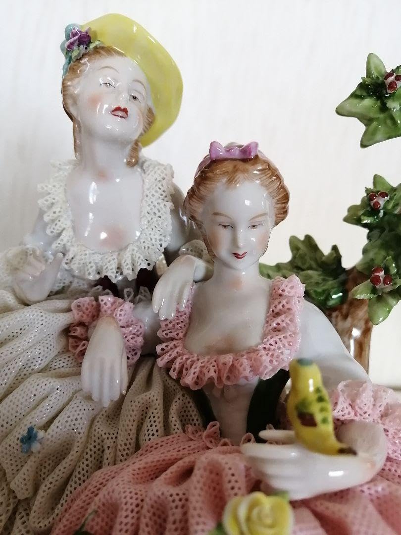 Amazon.co.jp: 陶器人形 レースドール フィギュリン UNTER WEISS BACH