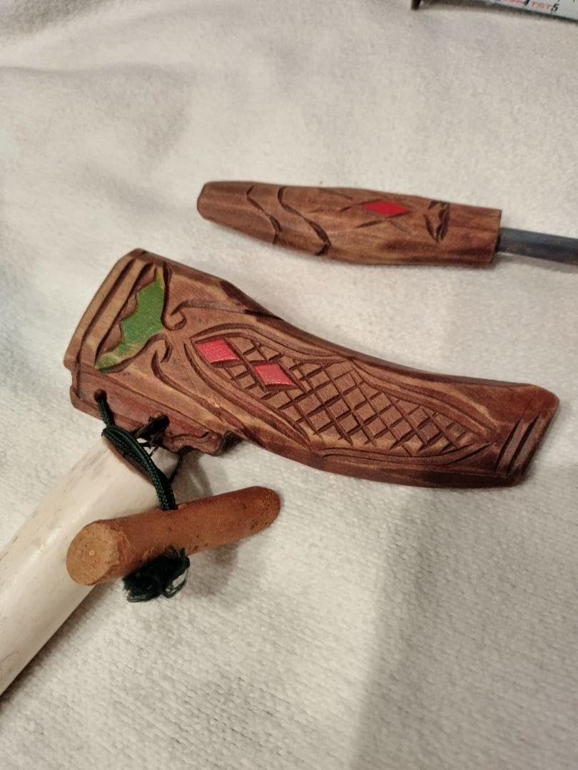 アイヌ マキリ アイヌ彫り 鯨歯下げ 根付け 時代物