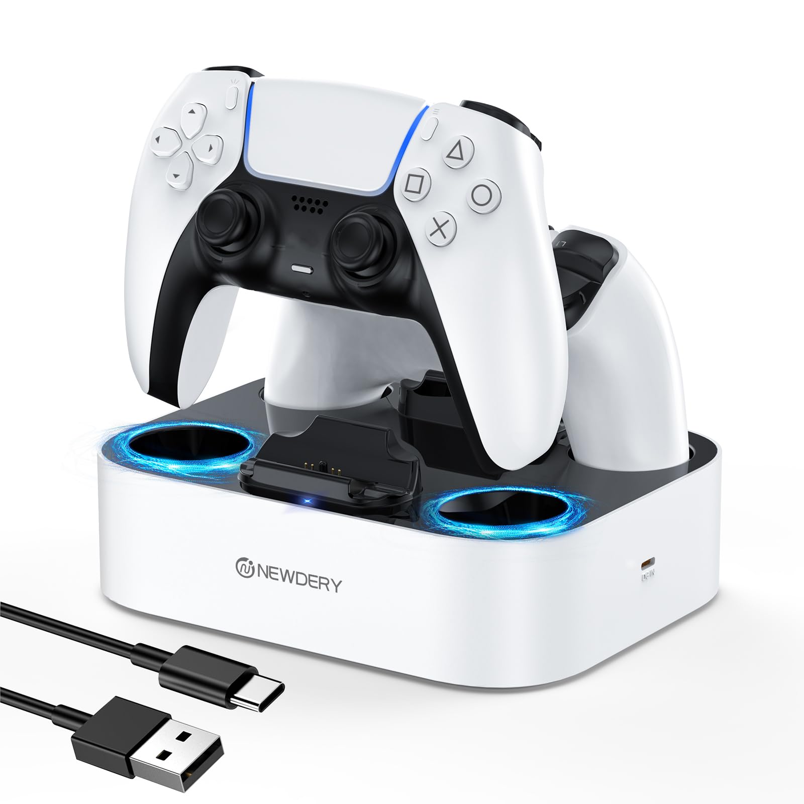 Amazon.co.jp: NEWDERY PS5 コントローラー 充電スタンド 急速充電 2台