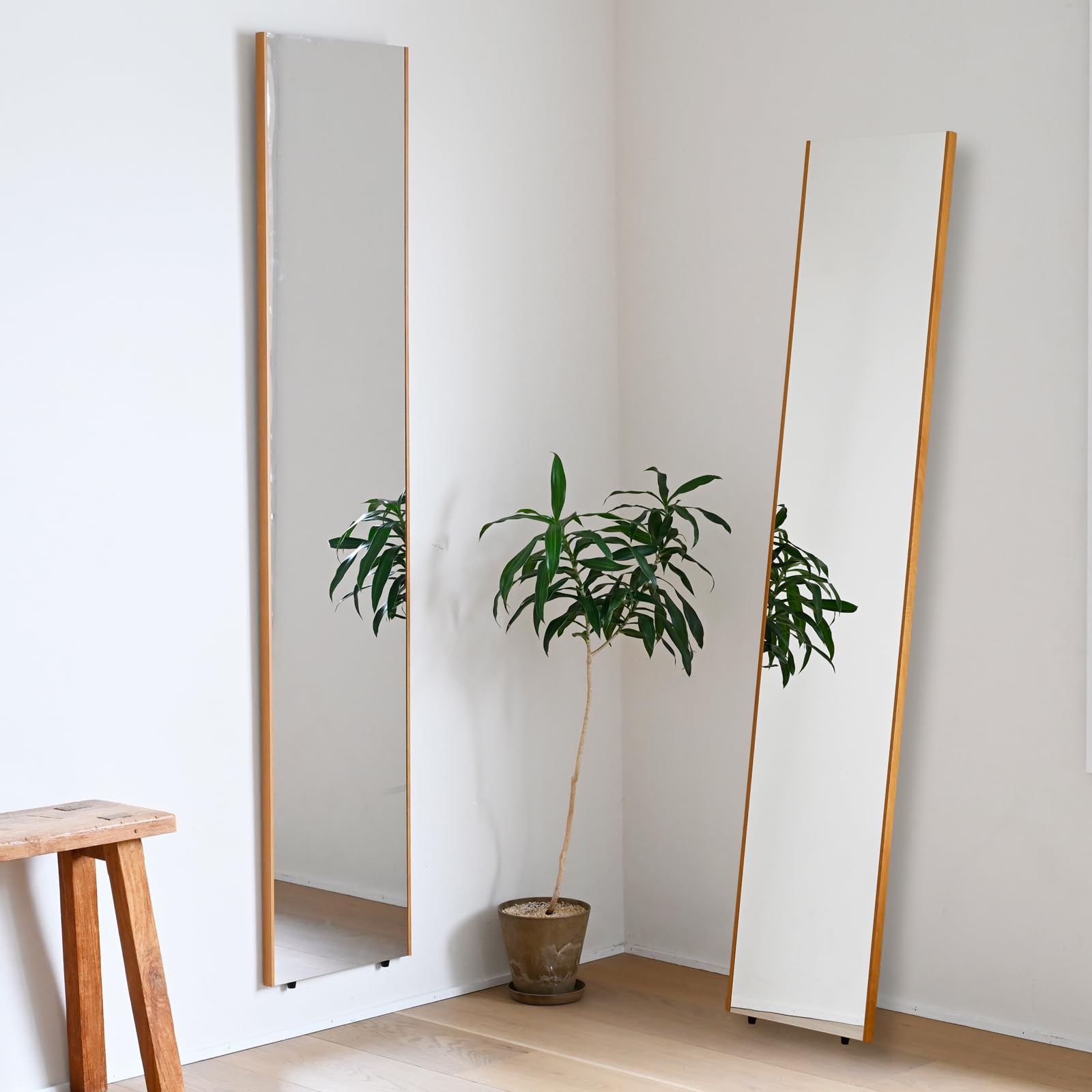 M○希少良品☞秋山木工☜職人堅木 ウォールミラー 姿見 【公式通販】