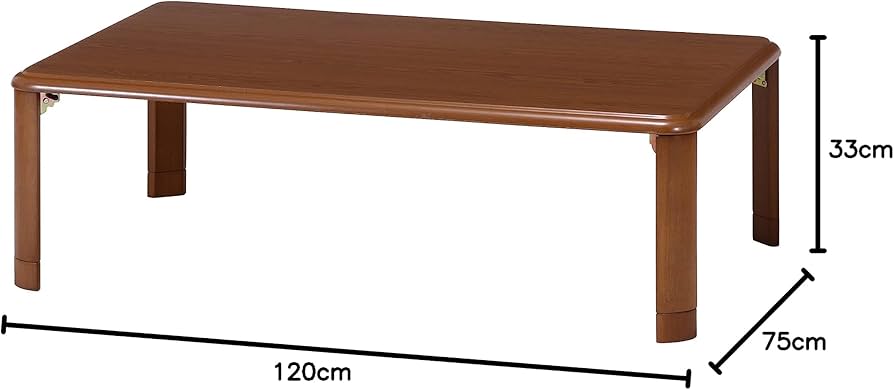 Amazon｜不二貿易 ローテーブル 折りたたみテーブル 幅120×奥行75×高さ