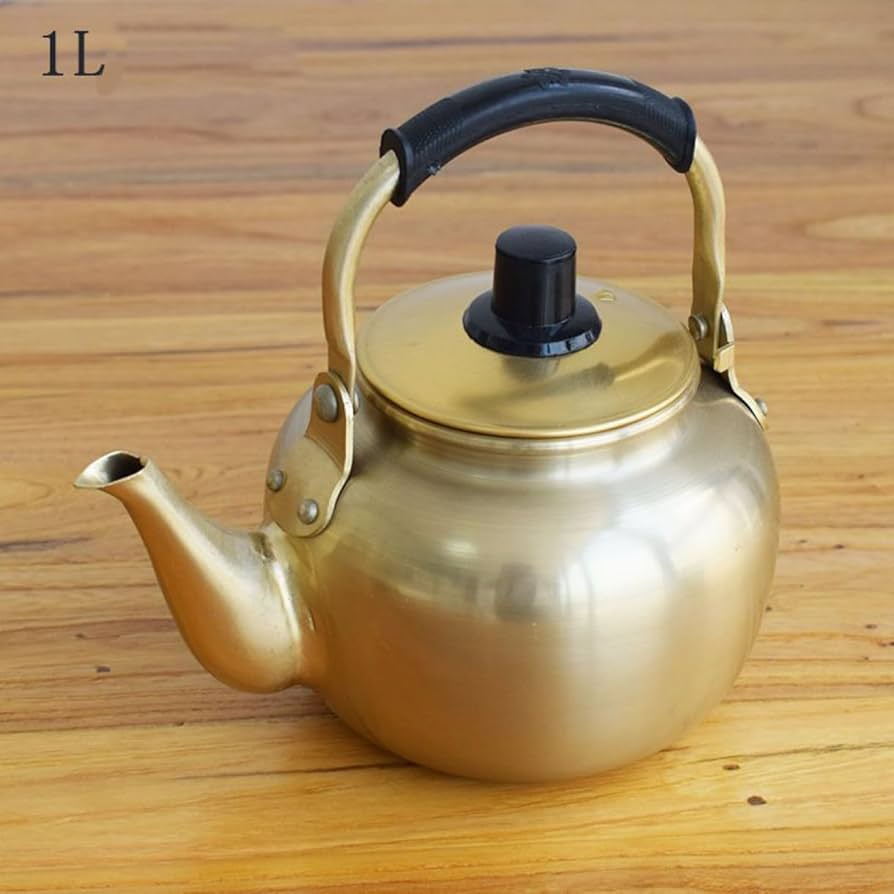 Amazon｜[LISHAwanzhu] 昔ながらのやかん1L 昔なつかし 金属 湯沸し