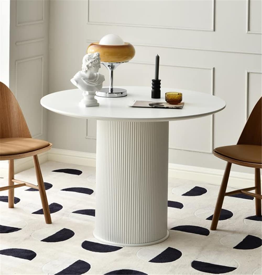 Amazon｜NIUYAO モダンホワイトラウンド大理石ダイニングテーブル