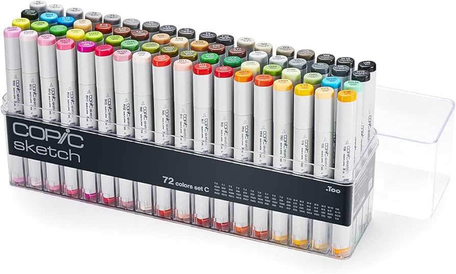 Amazon.com: Copic Sketch, Ultra-blendable Alcohol Markers, 72pc