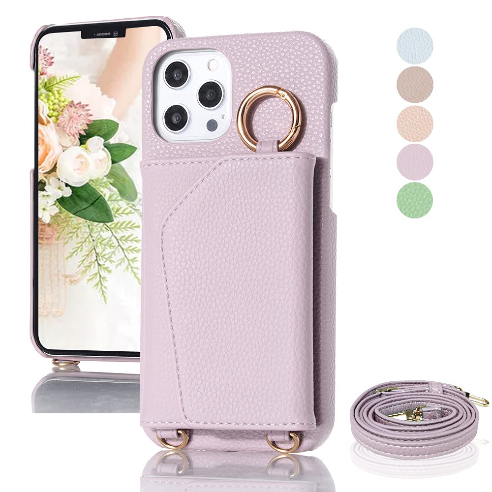 Amazon.co.jp: iPhone se2 ケース 手帳型 ショルダー付き ミラー付き