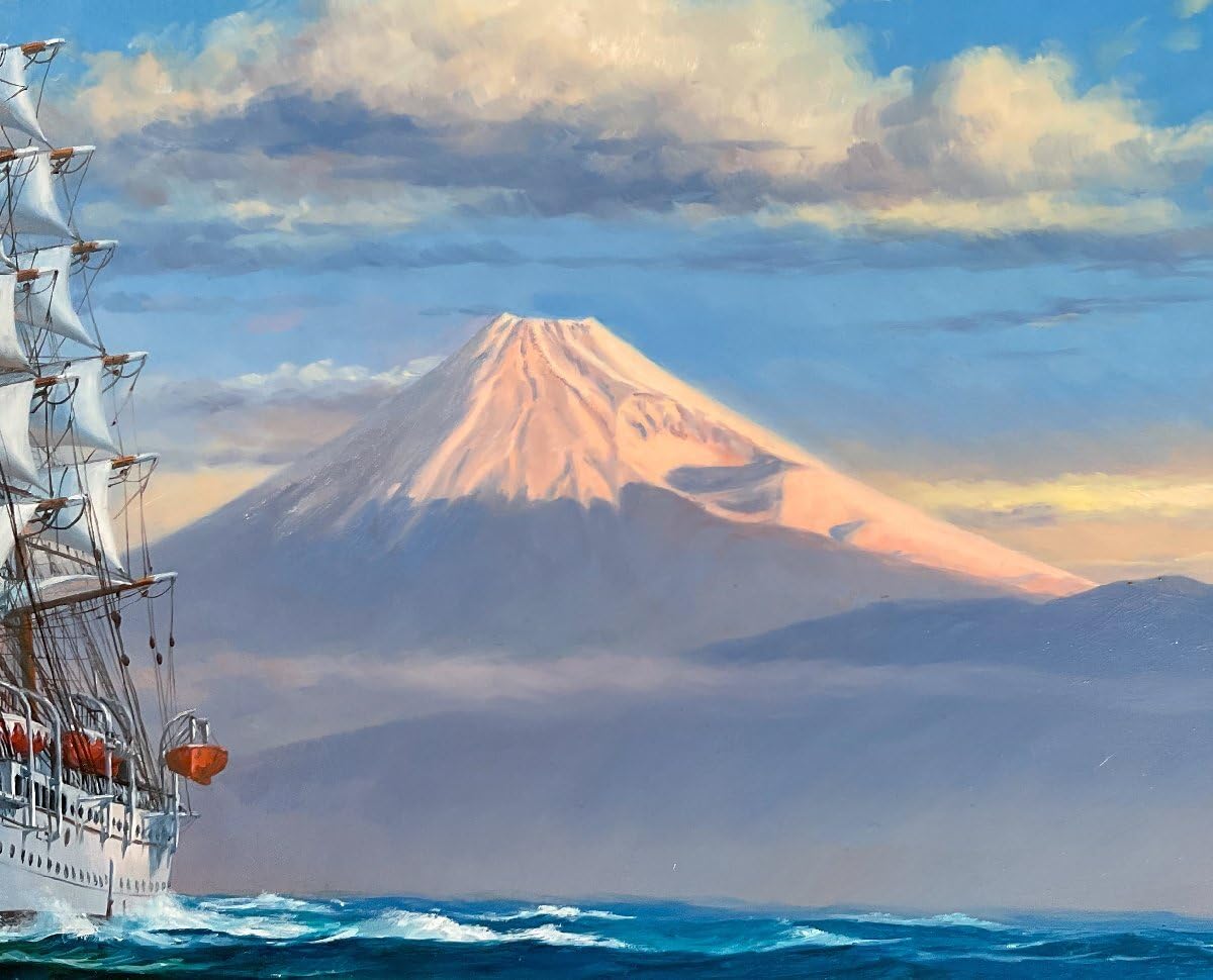 梶田達二 日本丸 油彩FO 【公式通販】