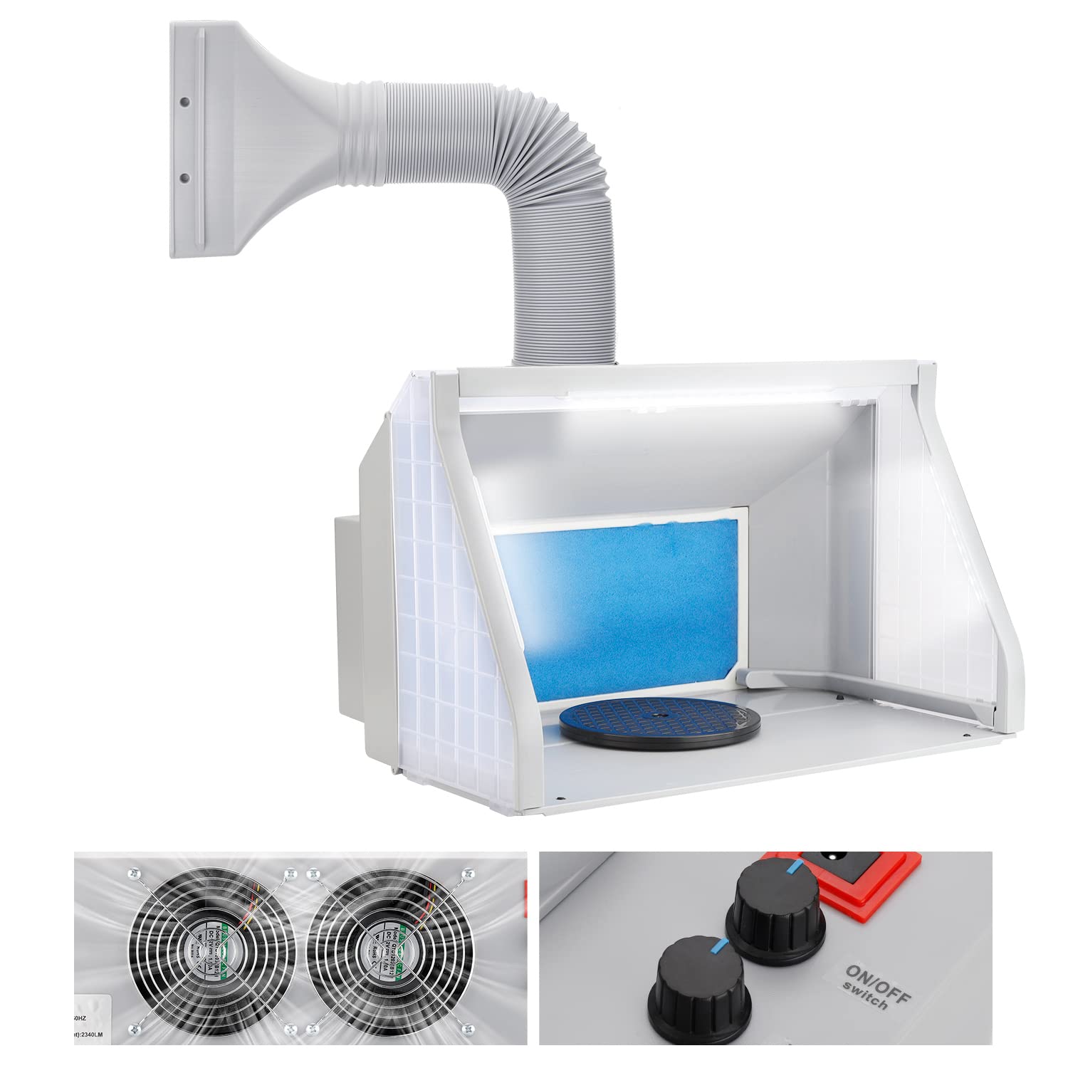 Amazon.co.jp: urlife 塗装ブース 2基強力ファン LED照明付き スプレー