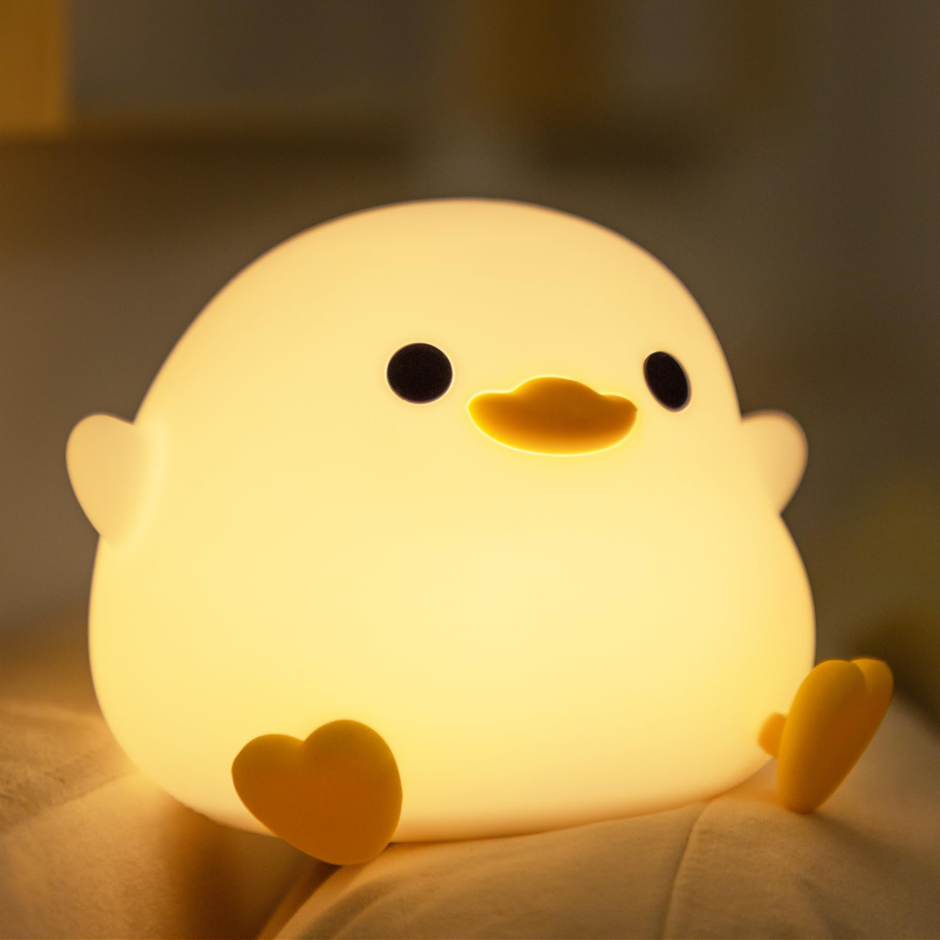 YuanDian Dodo Duck LED Night Light - Cute Silicone Duck Lamp for