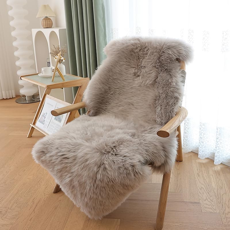 ムートン1.5匹60×120cm ブラウン ムートンラグ （約60x120cm 1.5匹 )裏