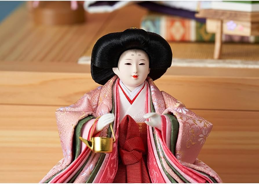 Amazon | 久月official 雛人形 収納三段 親王官女飾り 銘木シリーズ 檜