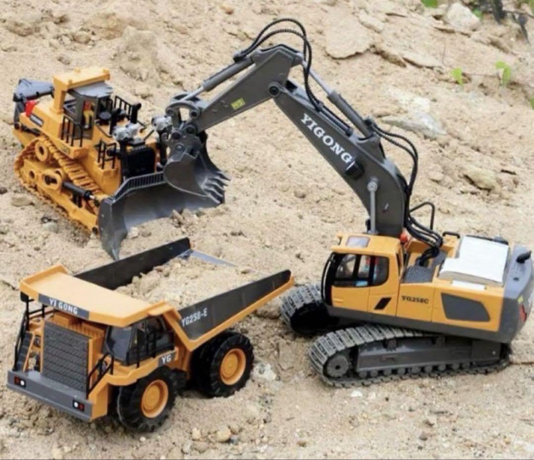 Amazon.co.jp: 3点セット ラジコン 工事 建設 車両 ショベルカー