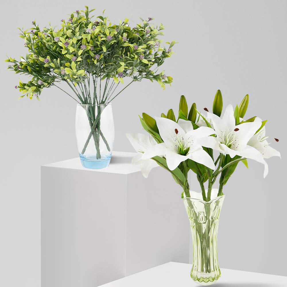 Amazon｜dukezhi 5本セット 百合 花束 ユリ 造花 ユリの花束 アーティ