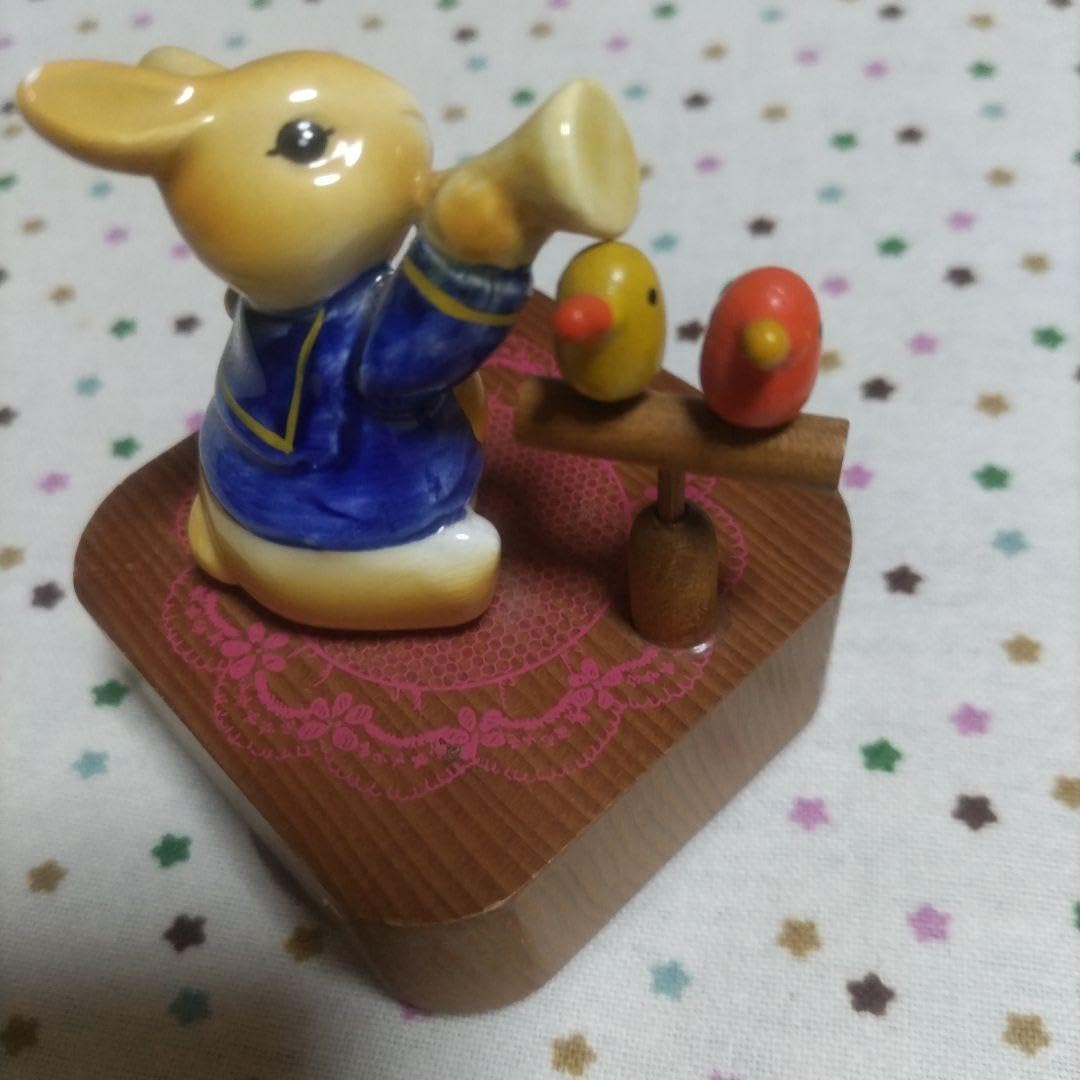 Amazon | レトロ ANNYWOOD うさぎ木と陶器オルゴール | オルゴール