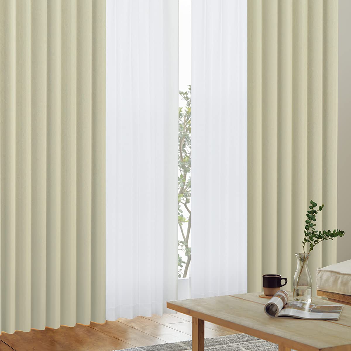 Amazon｜カーテンくれない 1級 遮光カーテン「K-wave-D-plain」セット