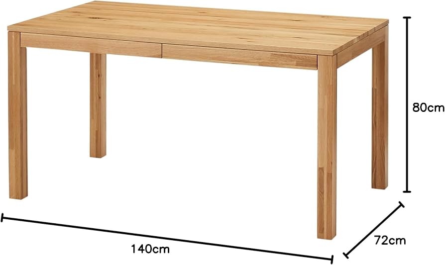 Amazon.co.jp: 無印良品 木製テーブル オーク材 幅140×奥行80×高さ72cm