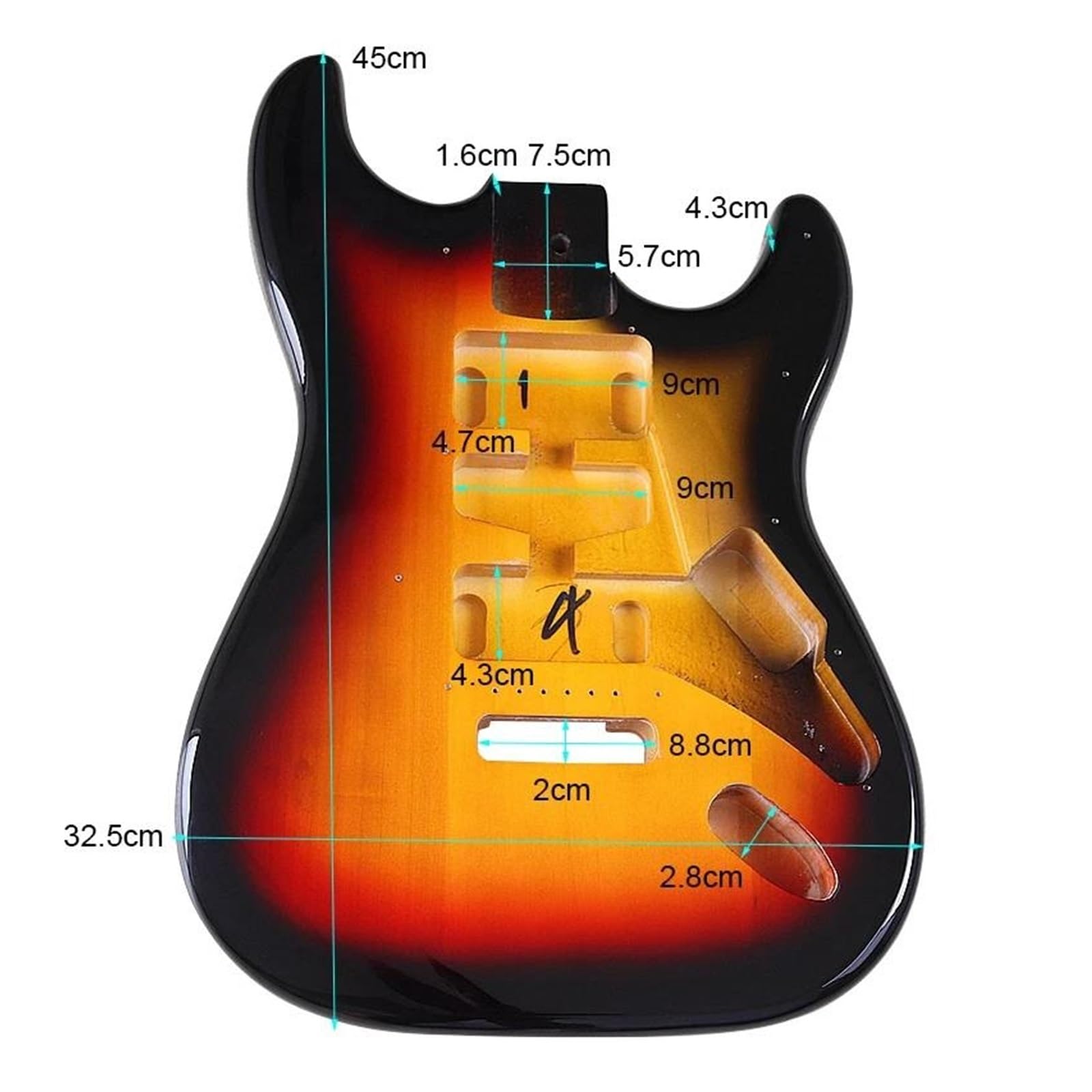 Amazon | ポプラウッドエレキギターボディサンバーストカラーギター