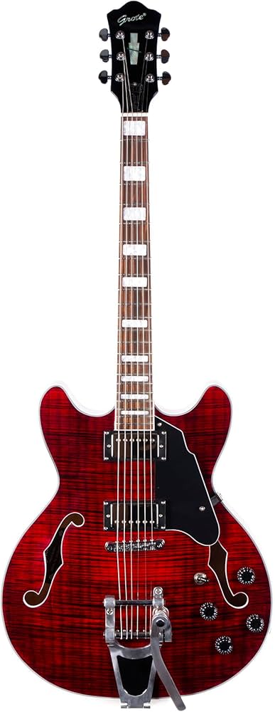 Amazon | GROTE 335 style Jazz Electric Guitar with Bigsby Semi