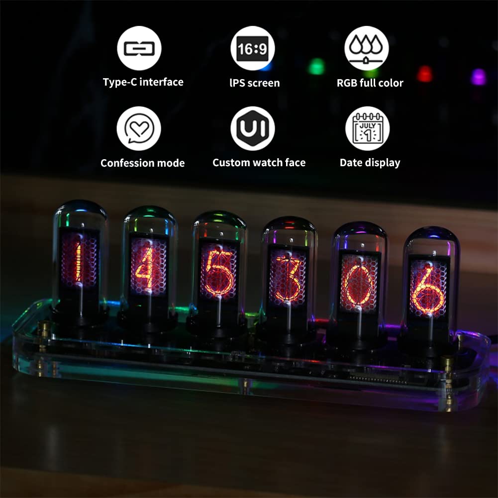 Amazon.com: GUAZI STORE Tube Clock,Imitation Nixie Tube Clock DIY