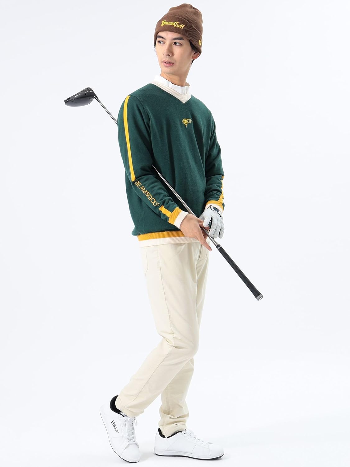 美品】BEAMS GOLF エアシャット XL グリーン ウール100% 美品】BEAMS