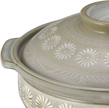 Amazon | 【正規品】 萬古焼 銀峯 土鍋 (深鍋) 9号 3-4人用 花三島 直