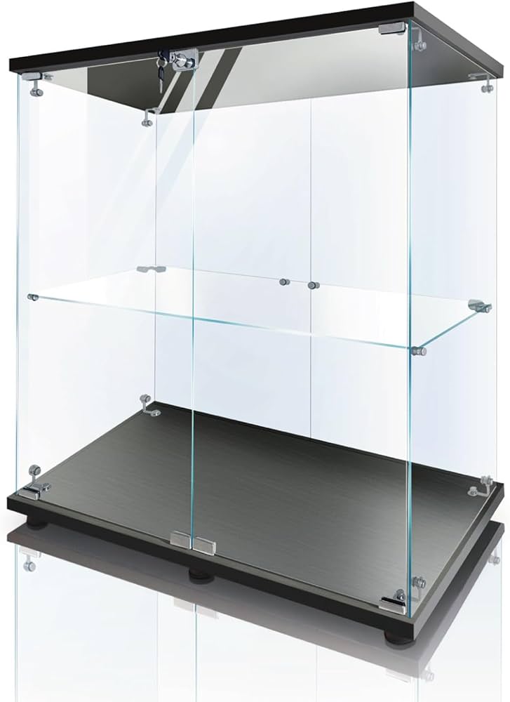 Amazon.co.jp: 生活グッズラボ ショーケース ガラスケース 2段両扉