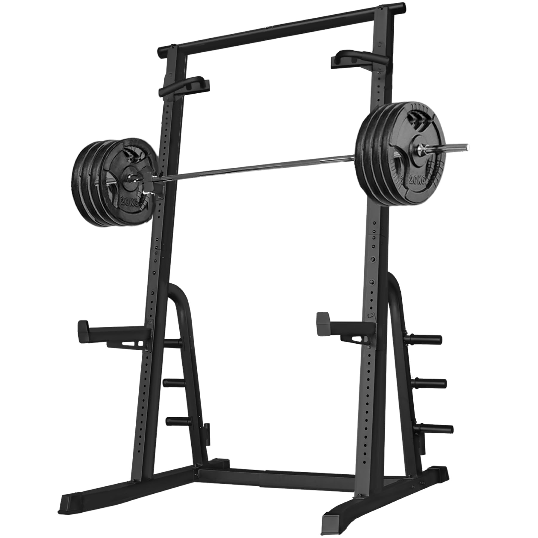 横幅調節機能搭載＆48段階×3cmの高さ調節】ハーフラック パワーラック