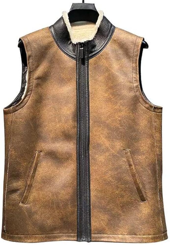 Amazon.co.jp: Denny&Dora メンズ ムートン ベスト ブラウン ムートン