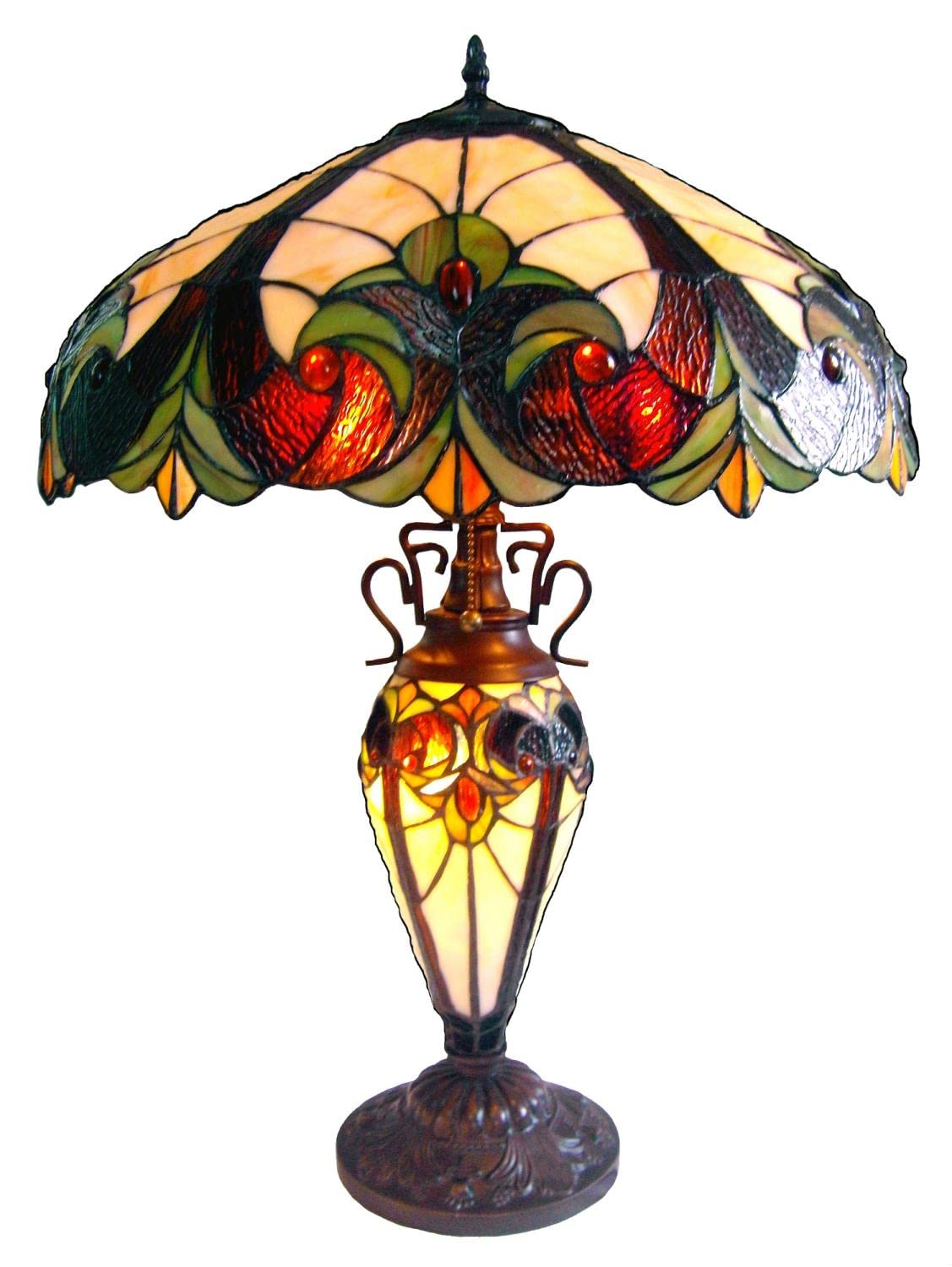Chloe Liaison Tiffany-Style 3 Light Victorian Double Lit Table
