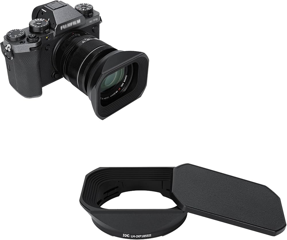 Amazon | JJC メタル 正方形 レンズフード + フードキャップ 富士