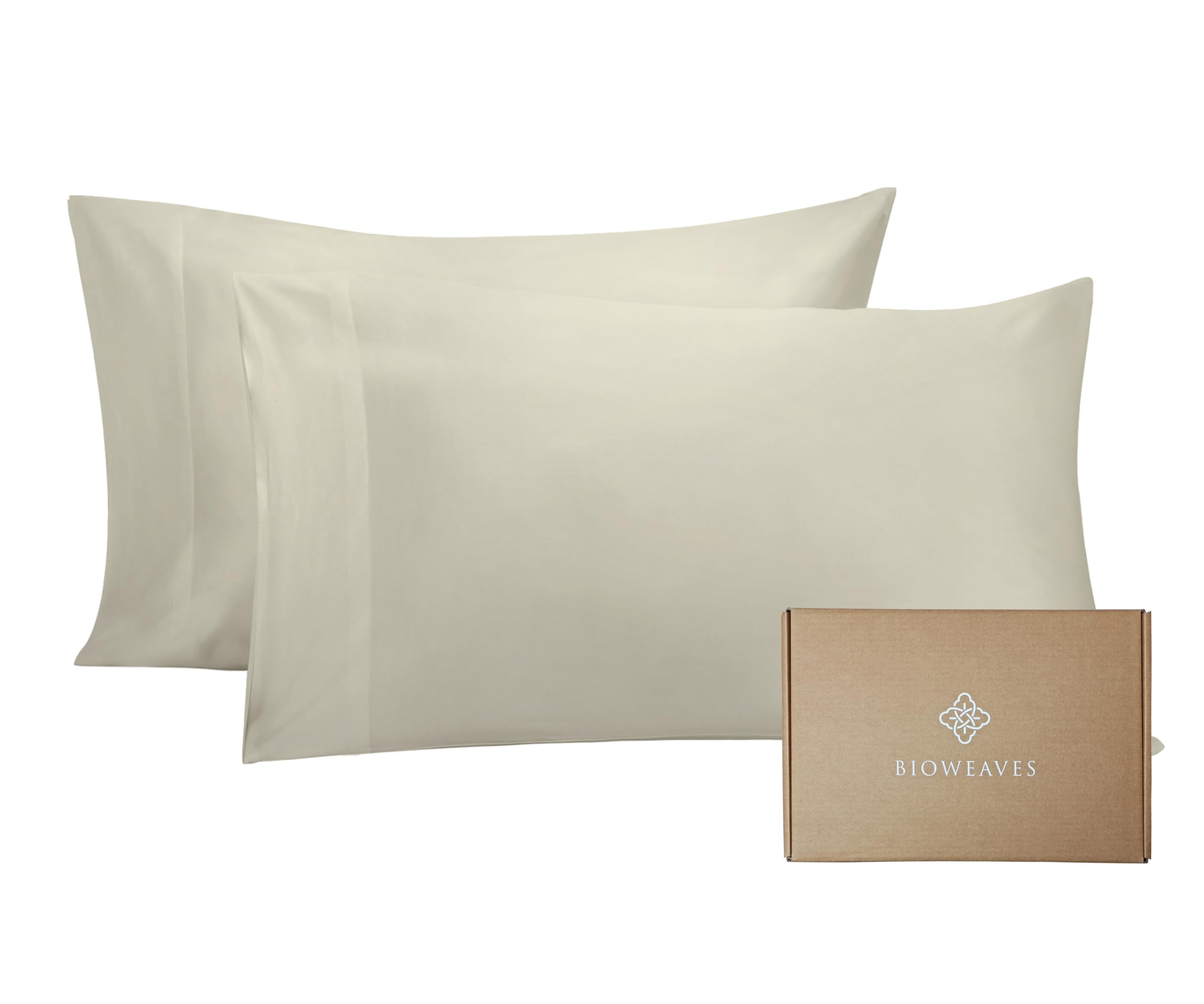Amazon｜BIOWEAVES 100% Organic Cotton Pillow Cases 300 Thread