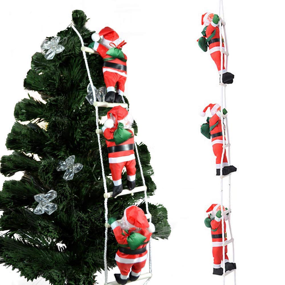 Amazon | Kadahis はしごサンタクロース 3人 クリスマス 飾り 置物 100
