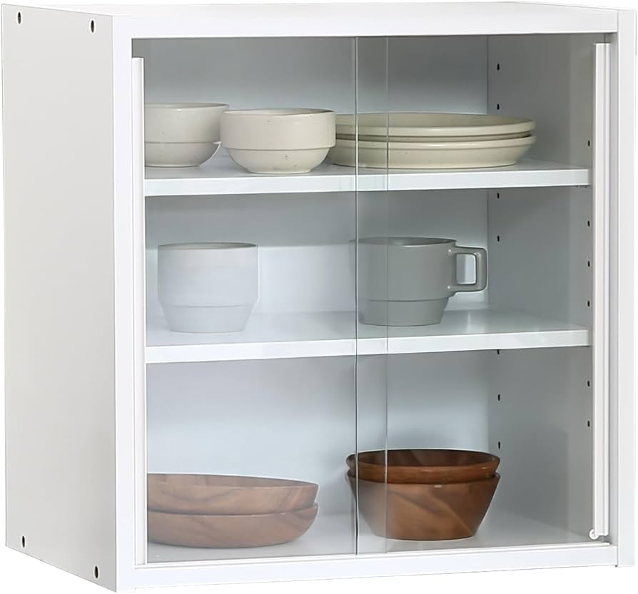 Amazon｜不二貿易 食器棚 キッチン収納 幅43×奥行29×高さ44cm ホワイト