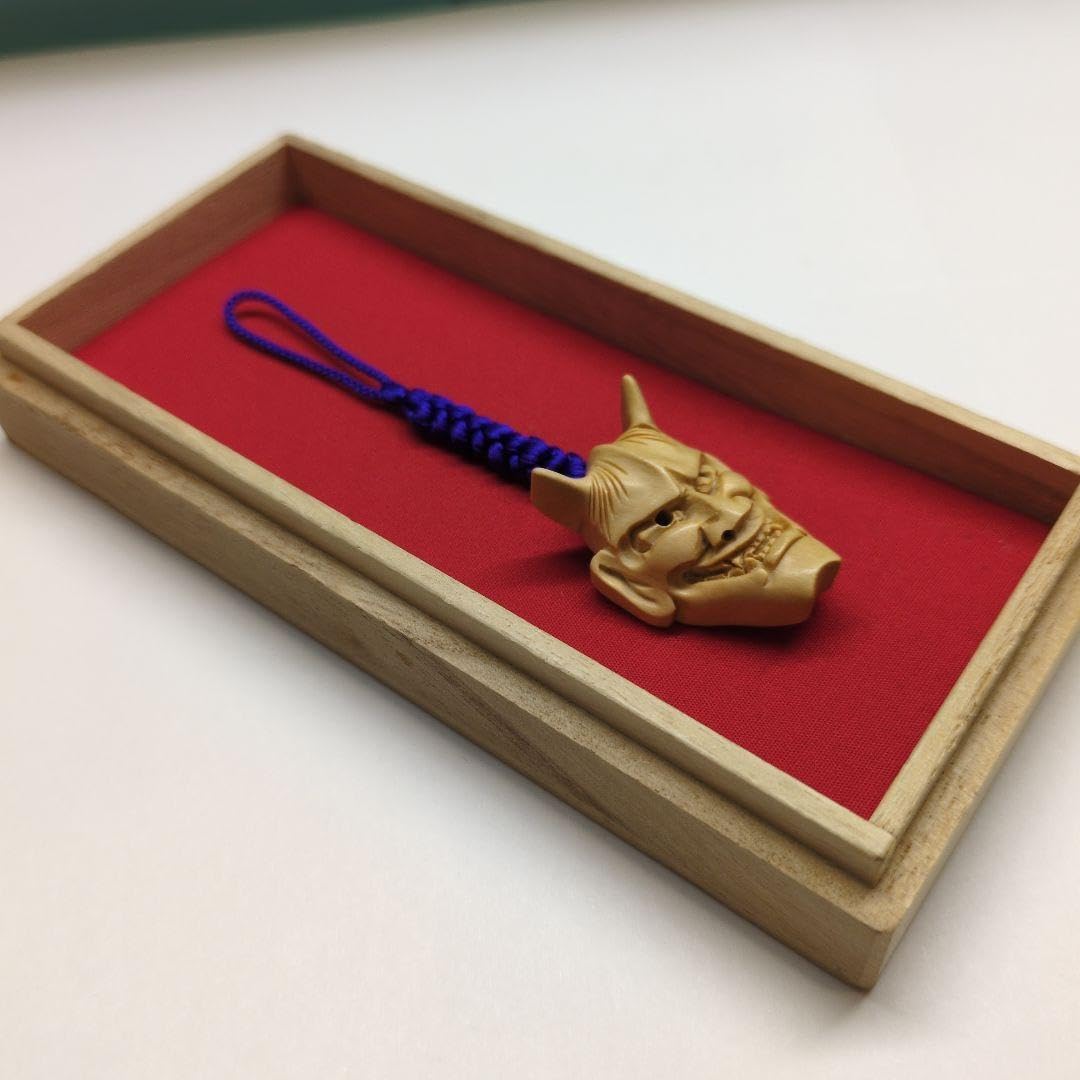 柘植般若面根付 般若面根付 柘植 江戸時代柘植 : 根付 珍しい般若の根付