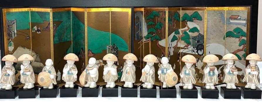 Amazon | 博多人形 托鉢僧13体 屏風付き | 人形・ドール | おもちゃ
