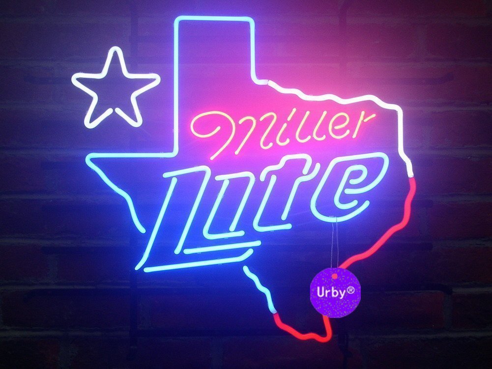 Urby Miller Lite Texas Neon Sign Neon Light Beer Bar Pub