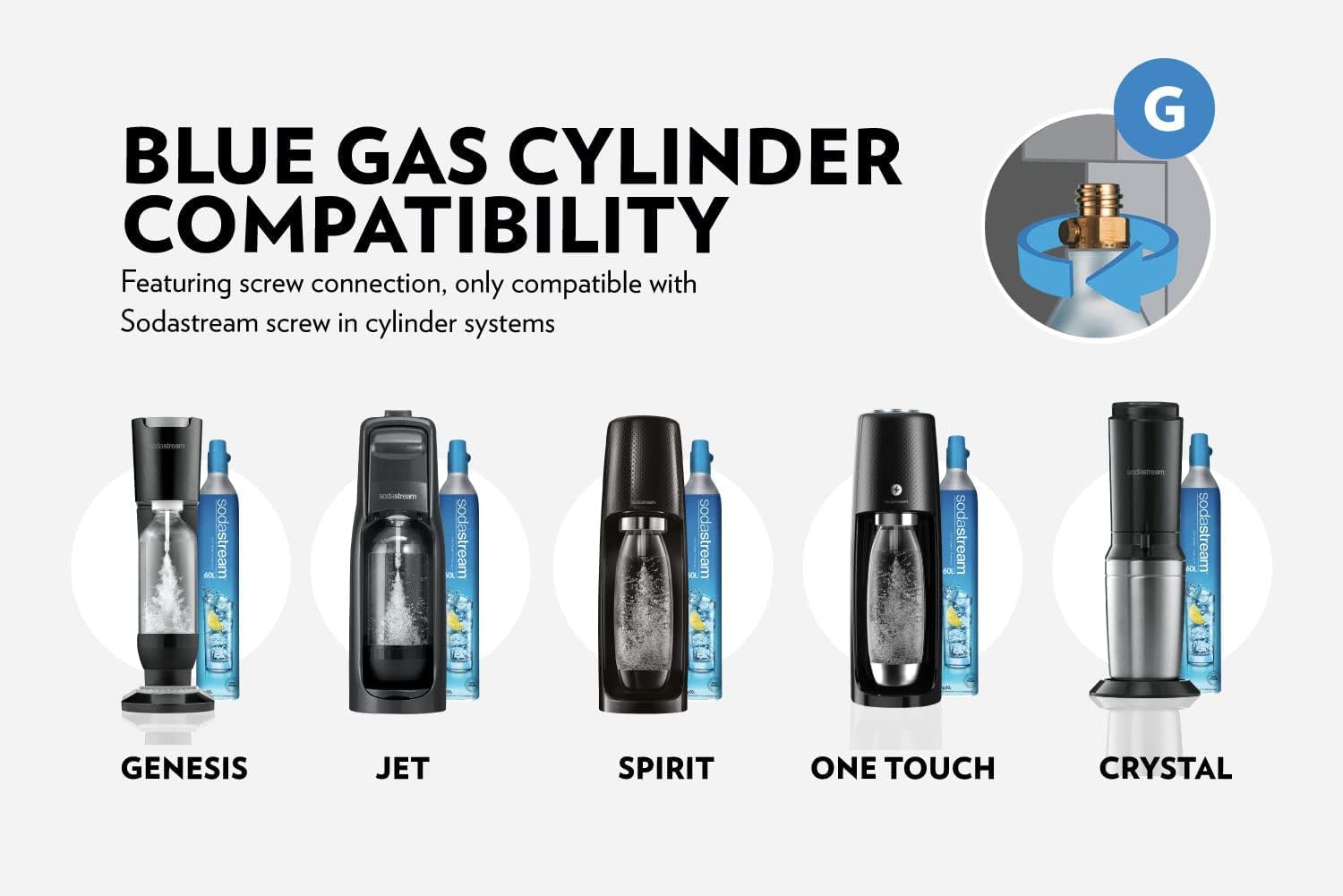 SodaStream Spirit One Touch Black Sparkling Water Maker, 3.5 kg