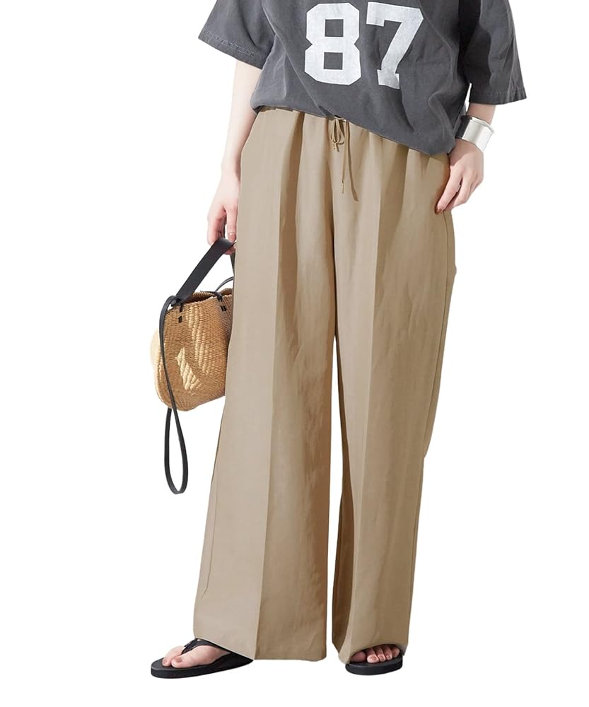 GRANCY】シャーリングダメージデザインコットンパンツ GRANCY】Shirred