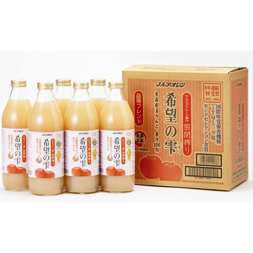 Amazon.co.jp: アオレン 希望の雫 1000ml×6本 りんご ボトル : 食品
