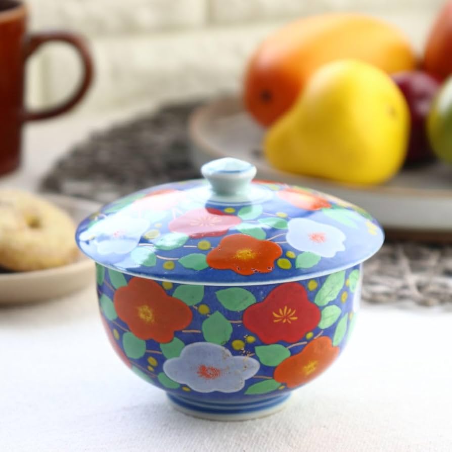 Amazon｜cerapockke 有田焼 蓋付き湯呑み 朱華 日本製 美濃焼 日本製