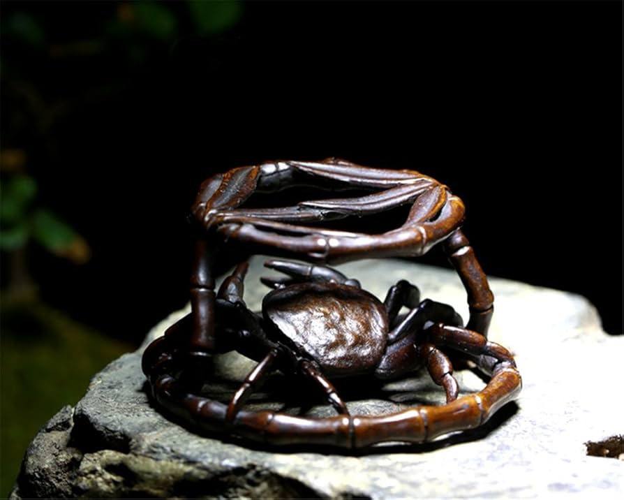 Amazon｜gannbarou 茶道具・蓋置 唐銅 笹蟹蓋置 茶道 抹茶 華道 カニ