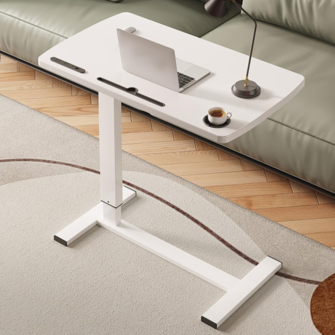 Amazon.co.jp: [dhiuebc] サイドテーブル 昇降式 ホワイト 80*40cm