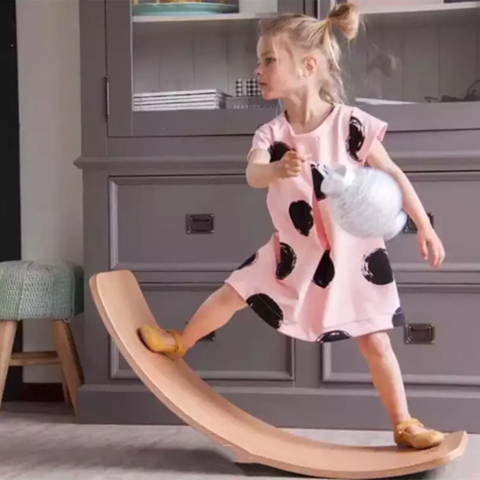 Amazon.co.jp: 自然な木のバランスボード、丸みを帯びたコーナー